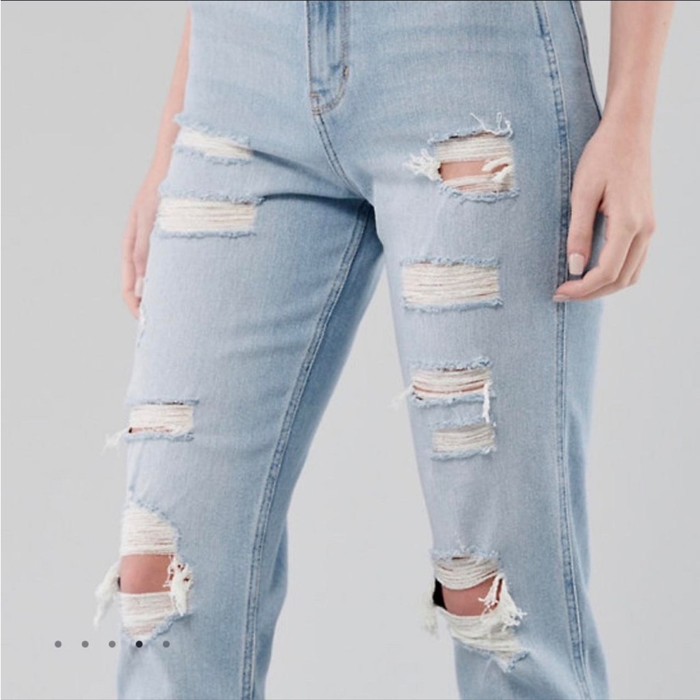 Hollister High Rise Light Blue Ripped Jeans
